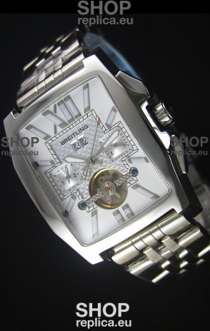 Breitling For Bentley Flying B Japanese Chronograph Watch in White Dial